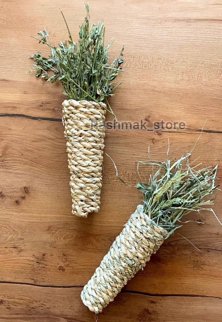 اسباب‌بازی خرگوش مدل هویج خرگوشی حصیری