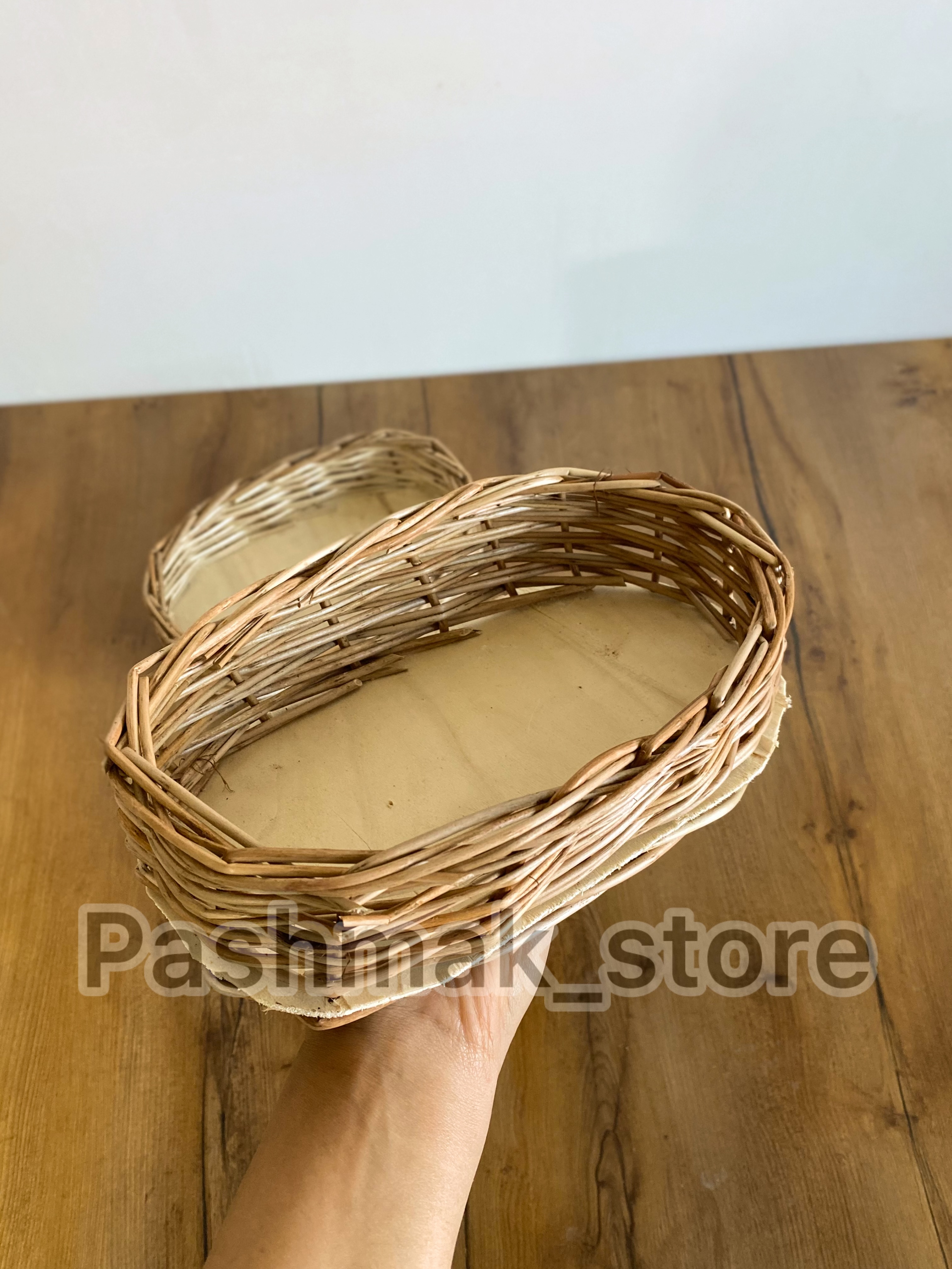 ظرف غذای خرگوش مدل سبد چوبی بیضی کوچک