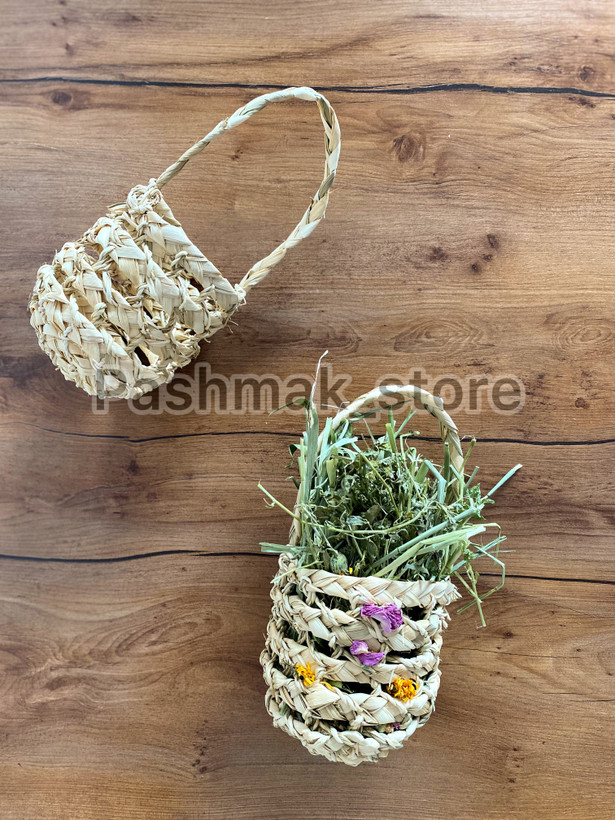 اسباببازی خرگوش مدل زنبیل توری سه بافت حصیری